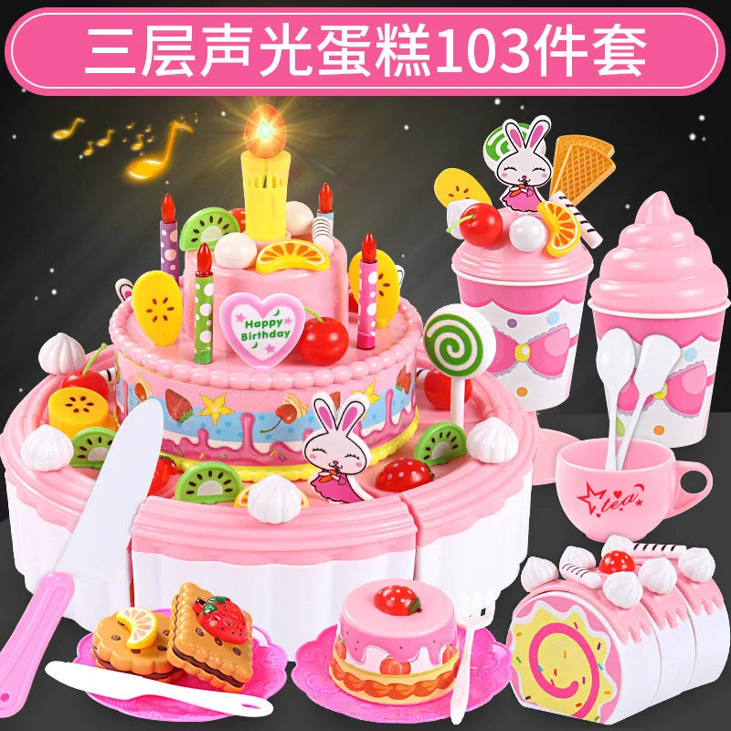 KTX-142675 Cashier Counter Playset with Shopping Cart and Tent House for Kids