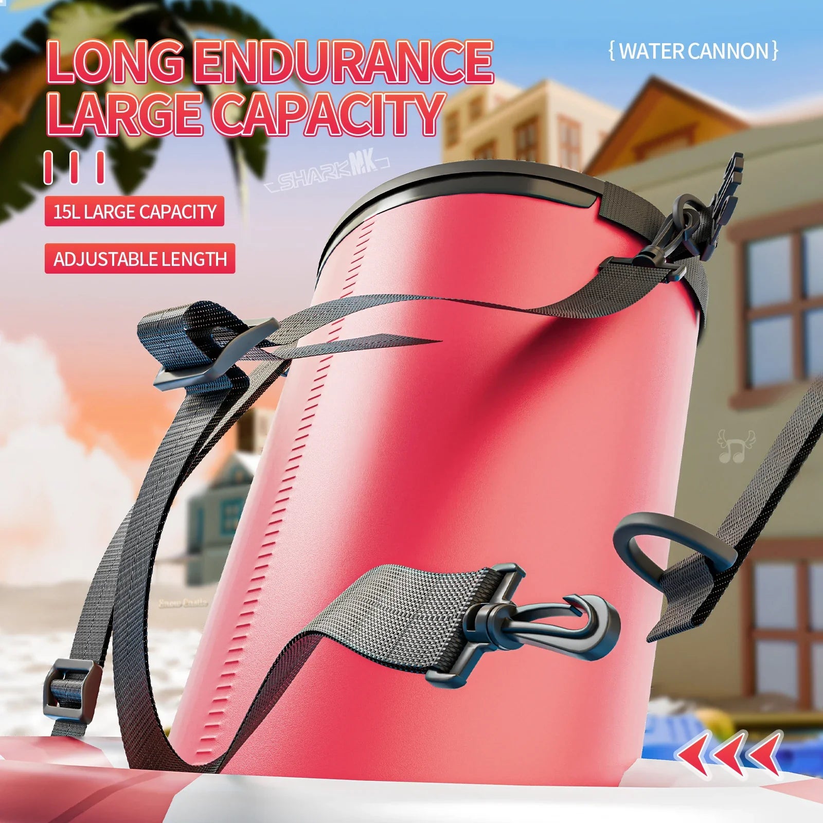 KTX-462291 Large Capacity Kids Backpack for Outdoor Fun with Water Guns & Cannon