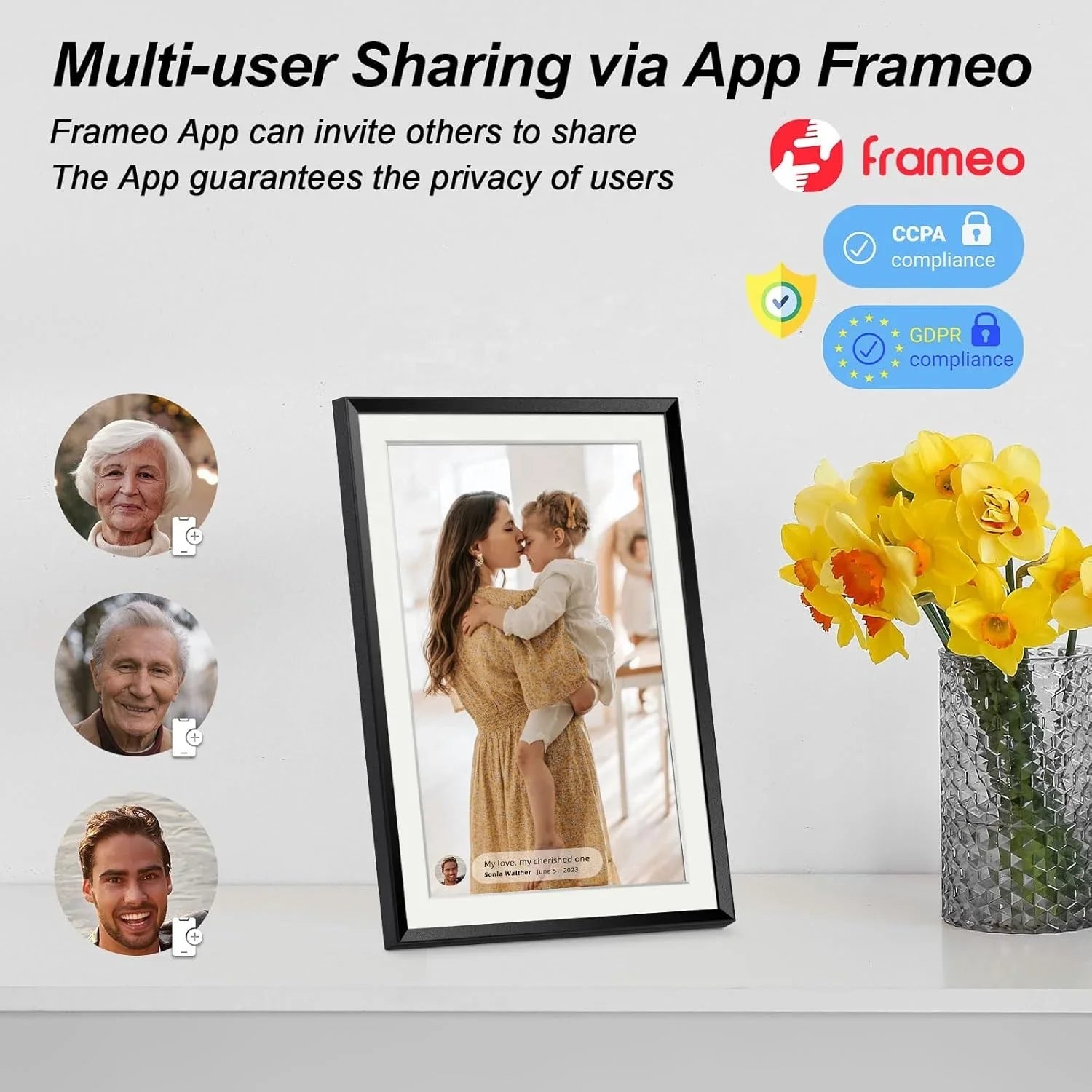 KTX-276627 10.1 Inch WiFi Digital Picture Frame with 32GB Storage and Touch Screen for Photo and Video Uploading