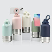 HKM-879443 Insulated 32oz Stainless Steel Pet Feeder and Travel Water Bottle for Dogs