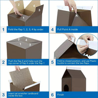 HKM-881747 Durable Corrugated Paper Cat Condo Scratching House for Cats