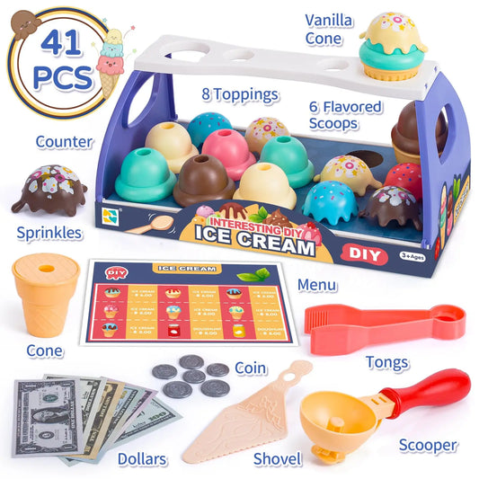 KTX-981203 Ice Cream Play Set for Kids - Fun and Engaging Dessert Kitchen Toy