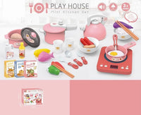HKM-737171 Pretend Play Cooking Kitchen Toy Set for Kids Ages 2-13, Plastic Cooking Tools and Accessories