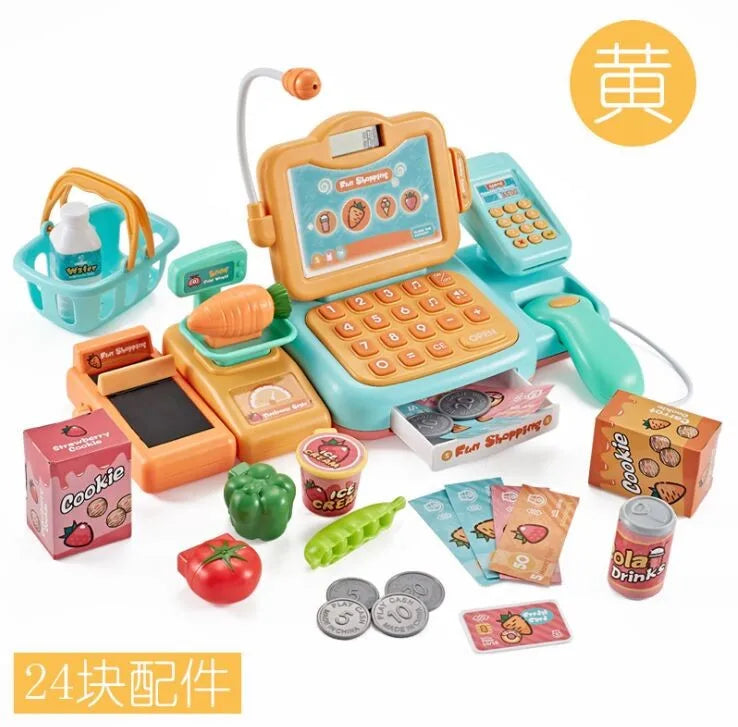HKM-541715 Kids Cash Register Play Set with Scanner – Fun Supermarket Simulation Toy for Ages 2 to 13