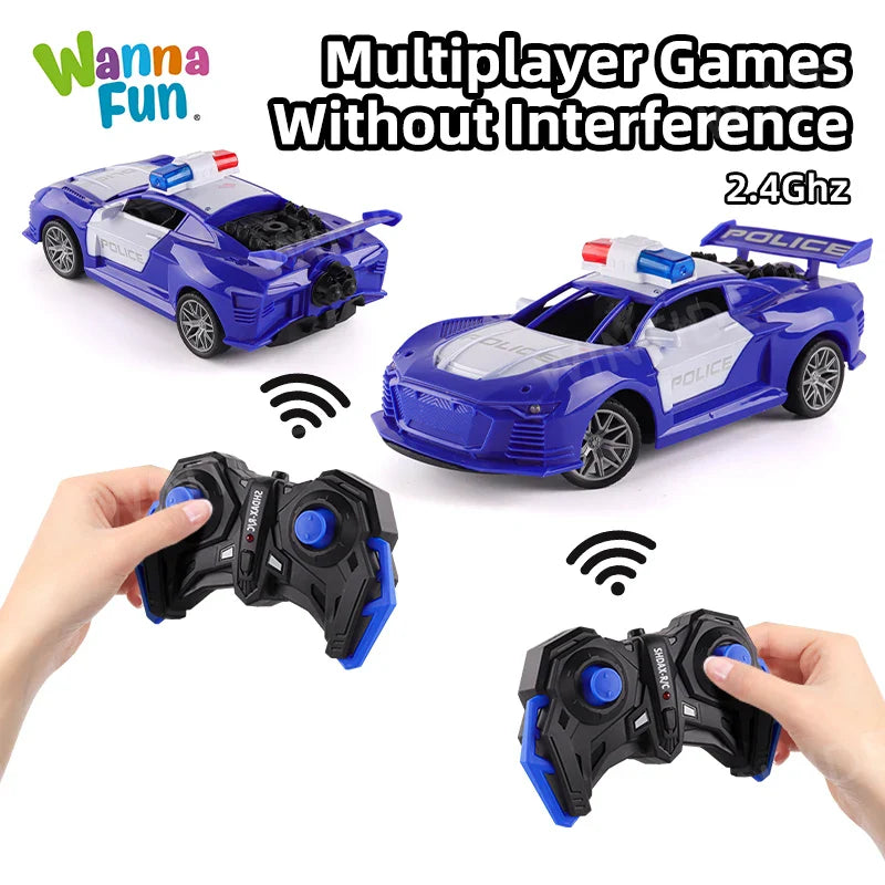 HKM-641171 1:20 Scale Remote Control Police Car Model with Sound and Light Effects, Electric Powered, Indoor-Outdoor Use