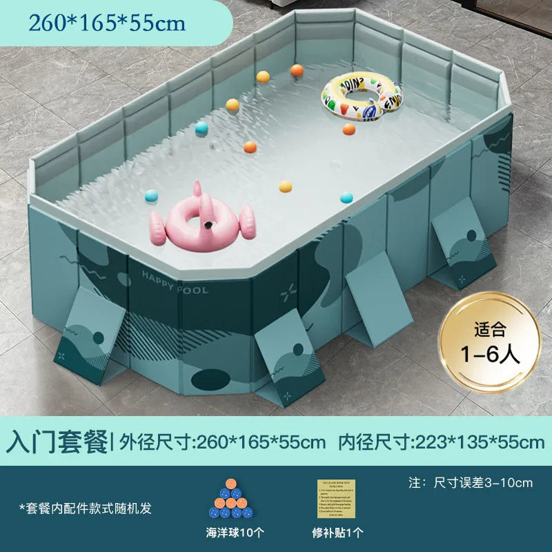 HKM-848339 Large Rectangular Above Ground Swimming Pool for Outdoor Use