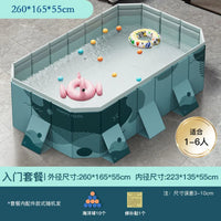 HKM-848339 Large Rectangular Above Ground Swimming Pool for Outdoor Use