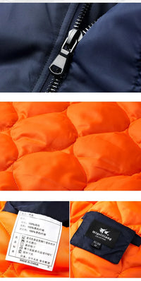 HKM-619475 Men's Flying Cotton Jacket Plus Size Sporty Workwear With Hood Collar Thick Baseball Zipper Winter Clothing Men's Coats