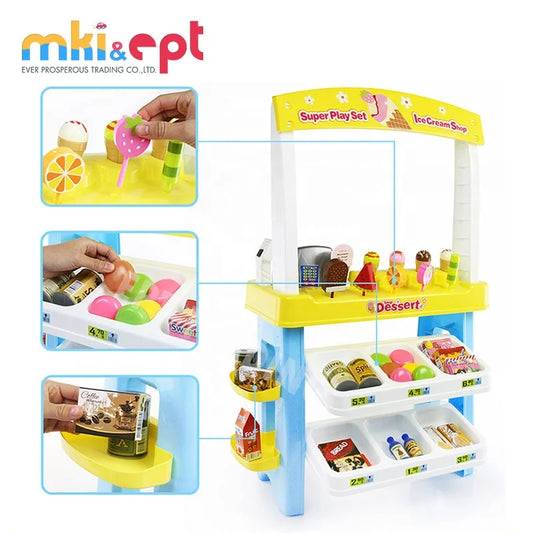 KTX-163155 Mini Supermarket Ice Cream Shop Playset for Kids - Pretend Play Toy for Ages 2 to 7 Years