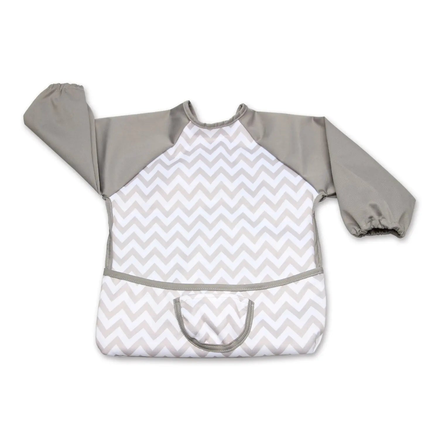 HKM-883923 100% Polyester Waterproof Meal Infant Long Sleeve Baby Bib Wholesale Washable