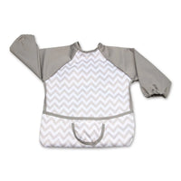 HKM-883923 100% Polyester Waterproof Meal Infant Long Sleeve Baby Bib Wholesale Washable