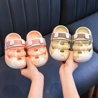 HKM-689619 Summer Wholesale Cute Leather Casual Shoes with Stock Availability Soft Sole Non-Slip Cartoon Baby Buckle Toddler Sandals