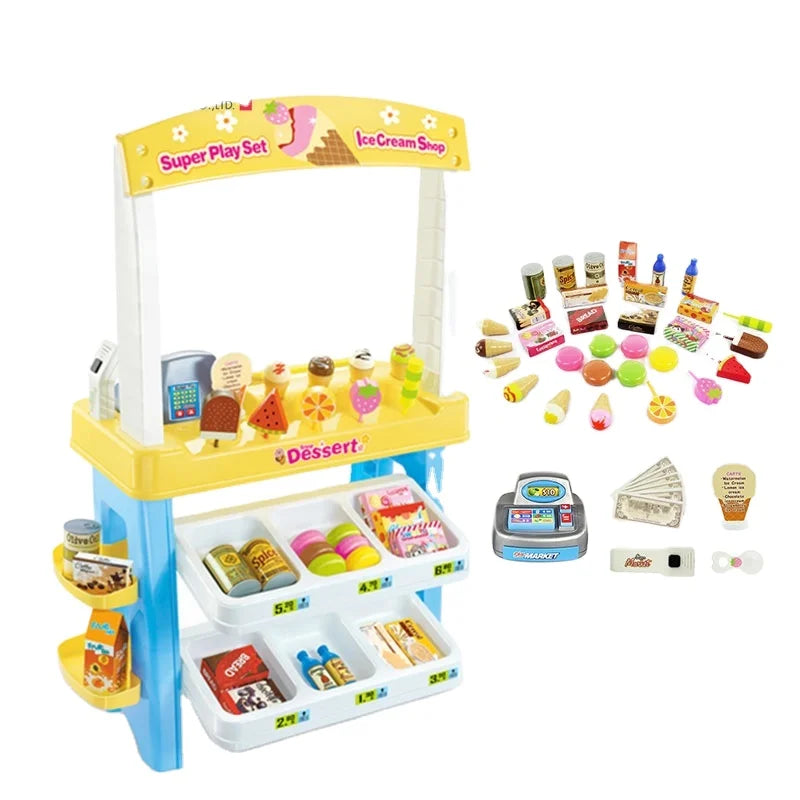 HKM-163155 Mini Supermarket Ice Cream Shop Playset for Kids - Pretend Play Toy for Ages 2 to 7 Years