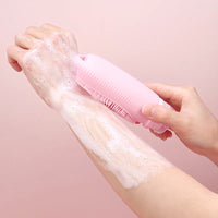 HKM-079315 Portable 100ML Reusable Silicone Travel Shampoo and Lotion Bottle with Cleaning Brushes
