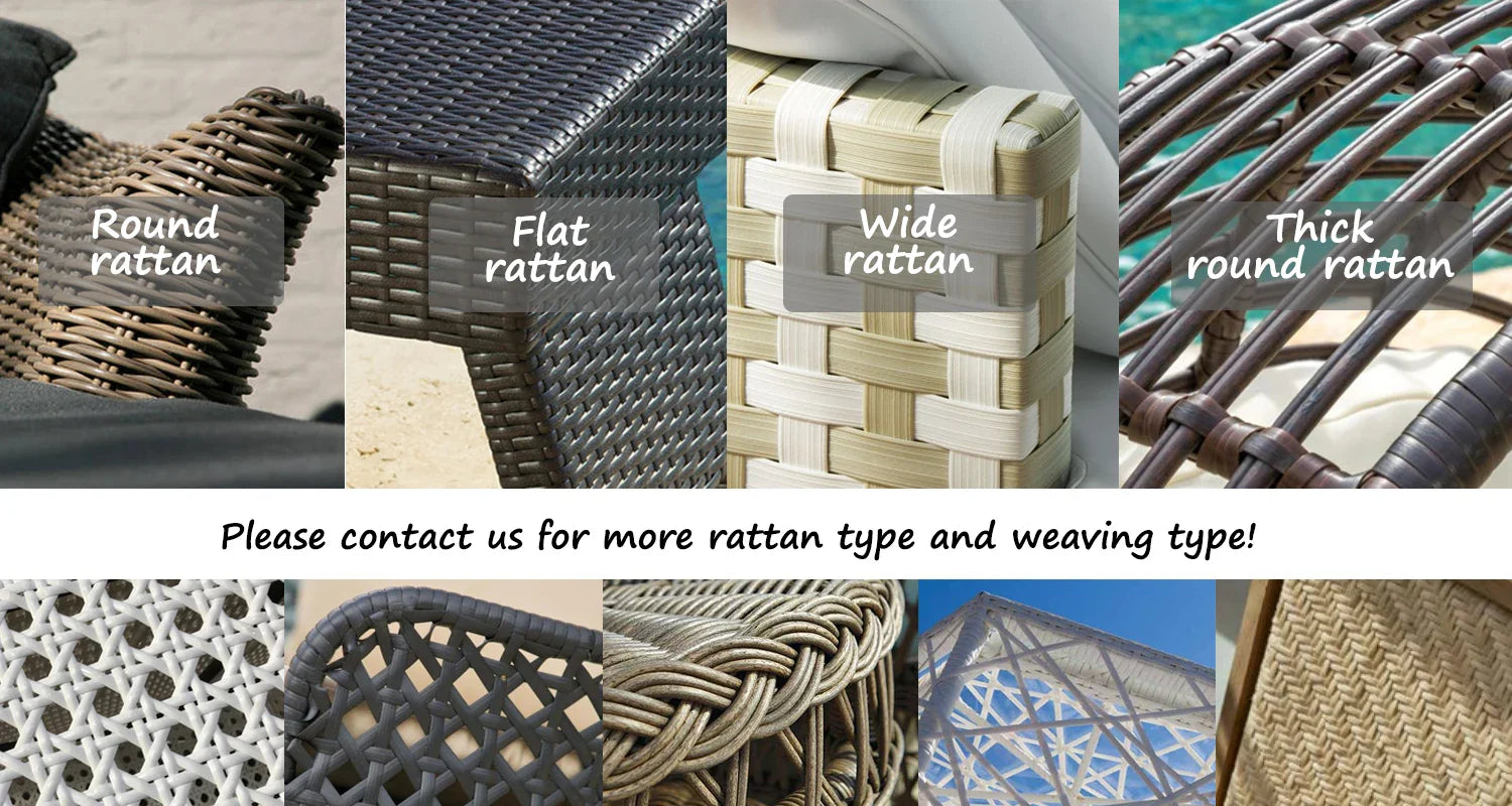 KTX-956691 Exotic Rattan Weaving 6-Seater Outdoor Dining Set with Table and Chairs