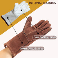 Hot Sell Oven Mittens Ox Hide Cowhide Heat Resistant Fire Proof Cooking Certificate Silicone Gloves Kitchen BBQ Mitts