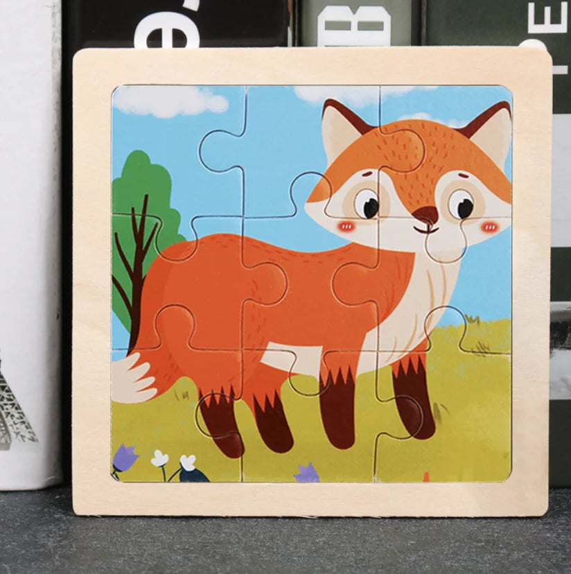 KTX-777619 Wooden Animal Puzzle Toy for Toddlers Age 1-3 - Educational and Interactive Learning Game
