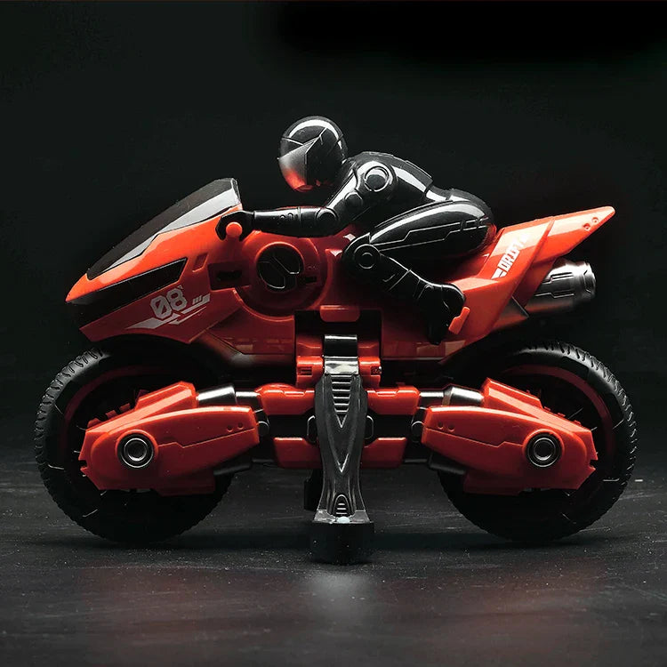 HKM-212883 2.4G Remote Control Stunt Motorcycle for Kids - 360° Rotation, Durable Red Mini Car, Indoor/Outdoor Fun