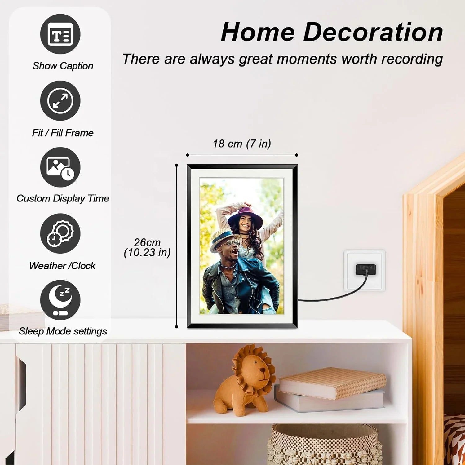 KTX-276627 10.1 Inch WiFi Digital Picture Frame with 32GB Storage and Touch Screen for Photo and Video Uploading