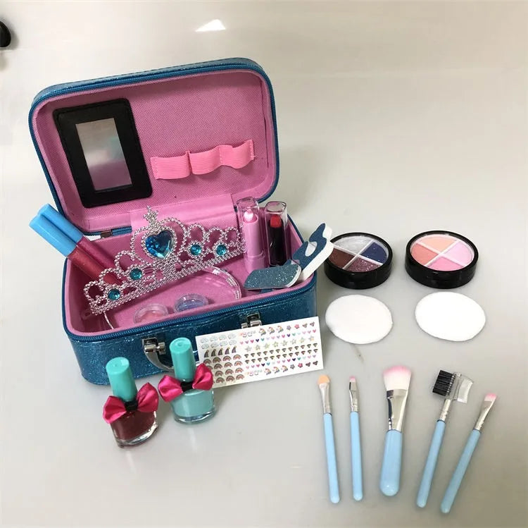 HKM-836627 Kids Real Washable Lip Gloss and Mini Nail Makeup Kit Set for Girls