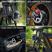 HKM-58323 Adult Electric Bicycle Powered by 1500W Motor, 20 MPH Top Speed, 48V System and 48V 25.0Ah Battery for Daily Commuting