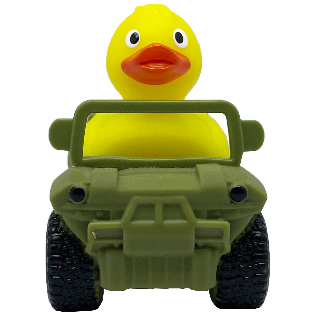 KTX-222867 Floating Yellow PVC Duck with Squeaker - Fun Bath Toy for Babies