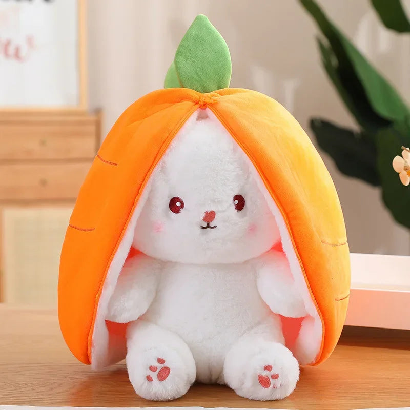 KTX-178899 Kawaii Strawberry Rabbit Plush Doll - Unisex Cotton Toy with PP Filling - Cute Carrot Design for All Ages