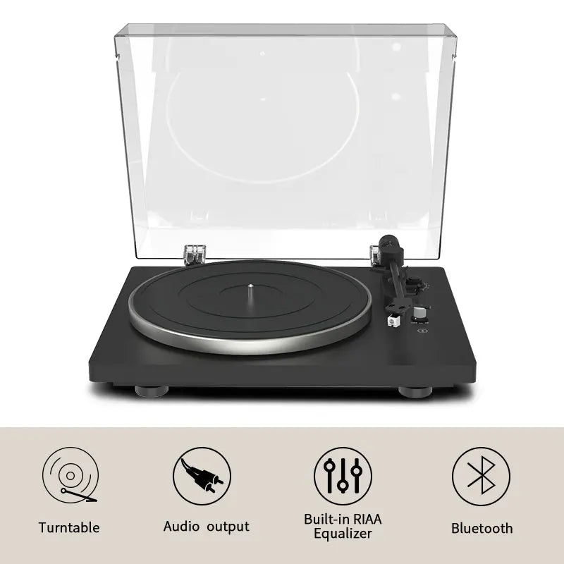 KTX-448339 Bluetooth Vinyl Record Player Turntable with HiFi Sound and Classic Gramophone Design