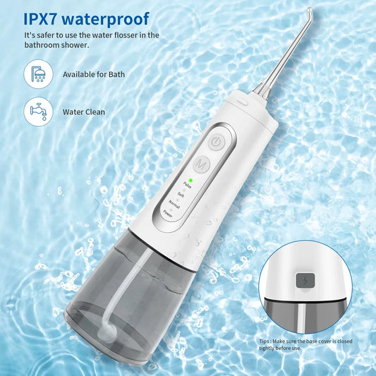 HKM-356115 Cordless IPX7 Waterproof Rechargeable Portable Water Flosser for Effective Dental Care