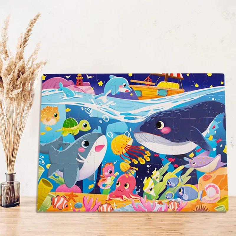 KTX-696275 Educational 60-Piece 3D Cartoon Jigsaw Puzzle for Kids – Fun and Engaging Learning Activity