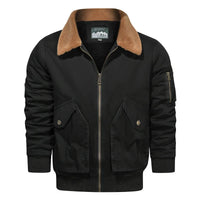 HKM-652243 Men's Winter Lapel Jacket Velvet Thickened Sports Pilot Jacket Added Cashmere Thickened Velvet Men's Coats