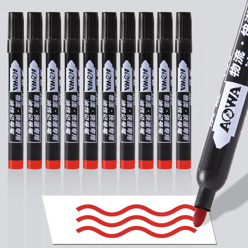 KTX-280339 Permanent Waterproof Marker Pen - Black, Blue, Red - Non-toxic Ink for Versatile Use