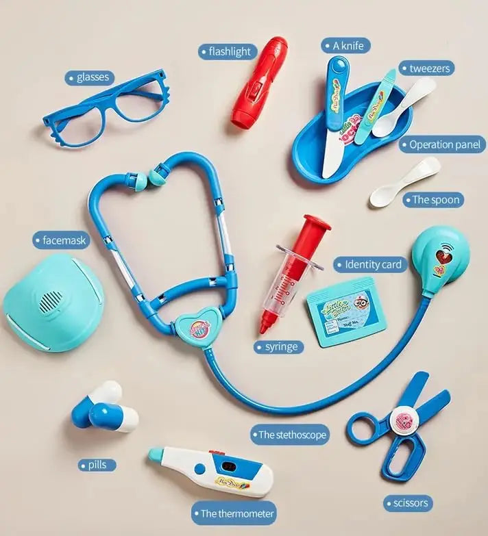 KTX-164307 Kids Doctor Kit with Cart - Role Play Toy for Ages 2-13, Plastic Medical Pretend Play Set