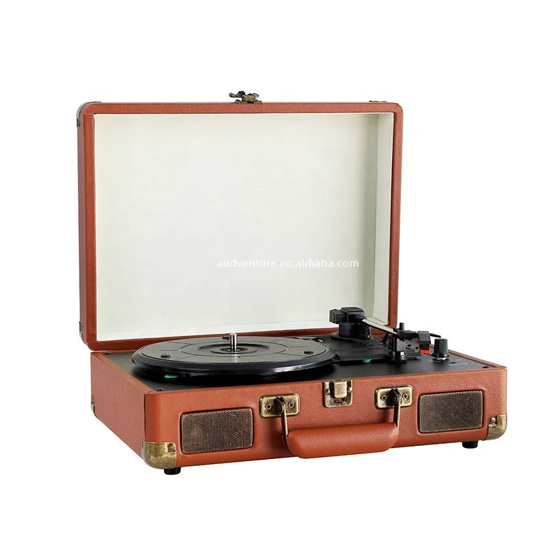 KTX-677715 Bluetooth Suitcase Record Player with 3 Speed Options and Integrated Speakers
