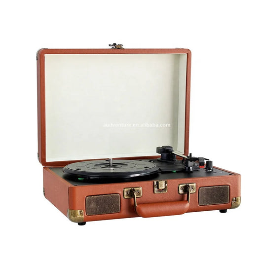 KTX-677715 Bluetooth Suitcase Record Player with 3 Speed Options and Integrated Speakers