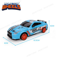 HKM-886355 1:24 Scale Remote Control Drifting Car with LED Lights - Electric 4WD Model for Kids and Beginners, Indoor-Outdoor Use