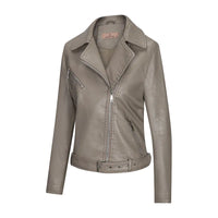 HKM-176531 Autumn Winter New Slim Fit European and American Style Women's Jacket PU Lapel Jacket Leather Jacket Custom