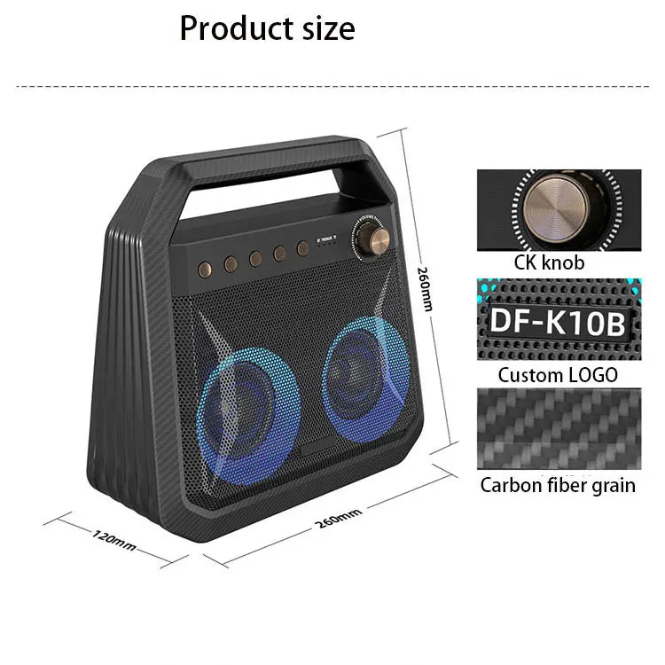 KTX-710483 Portable High-Power Active DJ Speakers with Camping Light for Outdoor Use