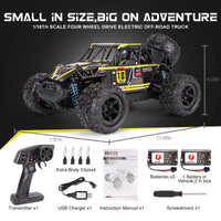 HKM-380179 1:18 Scale Waterproof Remote Control Car with High Speed up to 60km/h, 2.4GHz Control, USB Charging, Indoor/Outdoor Use