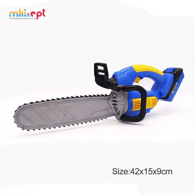 HKM-556371 Kids Electronic Chainsaw Mechanic Toy Set - Realistic Gardening Tools for Ages 2-7, Safe Plastic Design