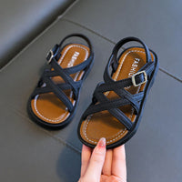 HKM-493011 Summer New Girls' Sandals with Soft Non-Slip Bottom Hot Style Unique Textured Beach Sandals for Children