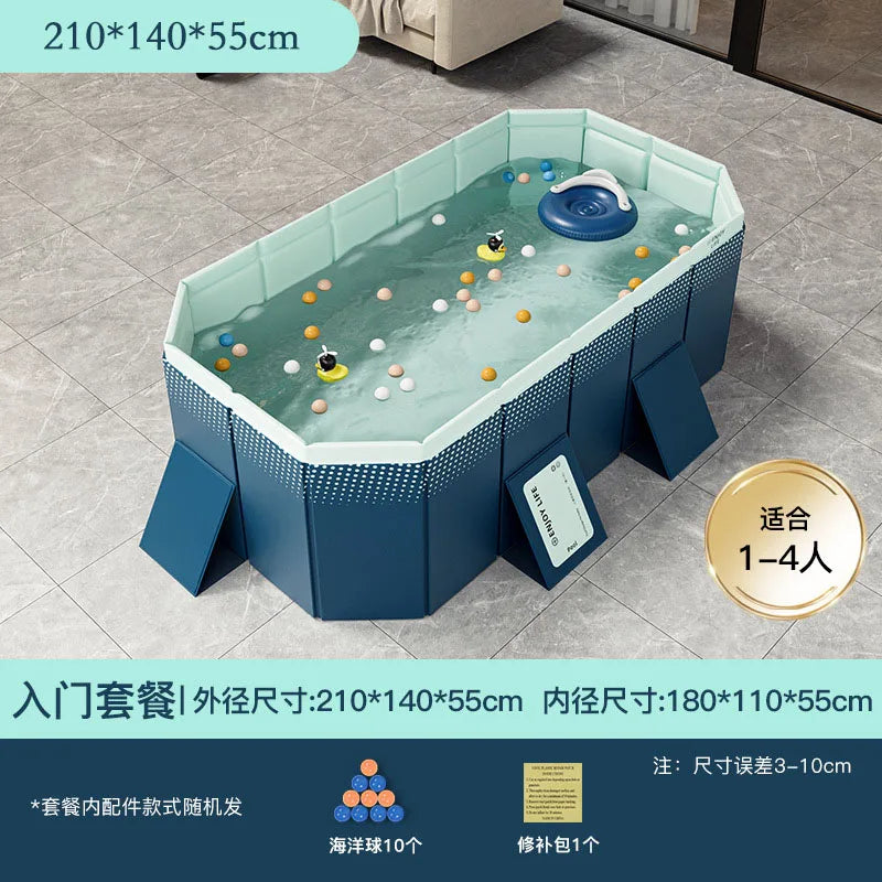 HKM-848339 Large Rectangular Above Ground Swimming Pool for Outdoor Use
