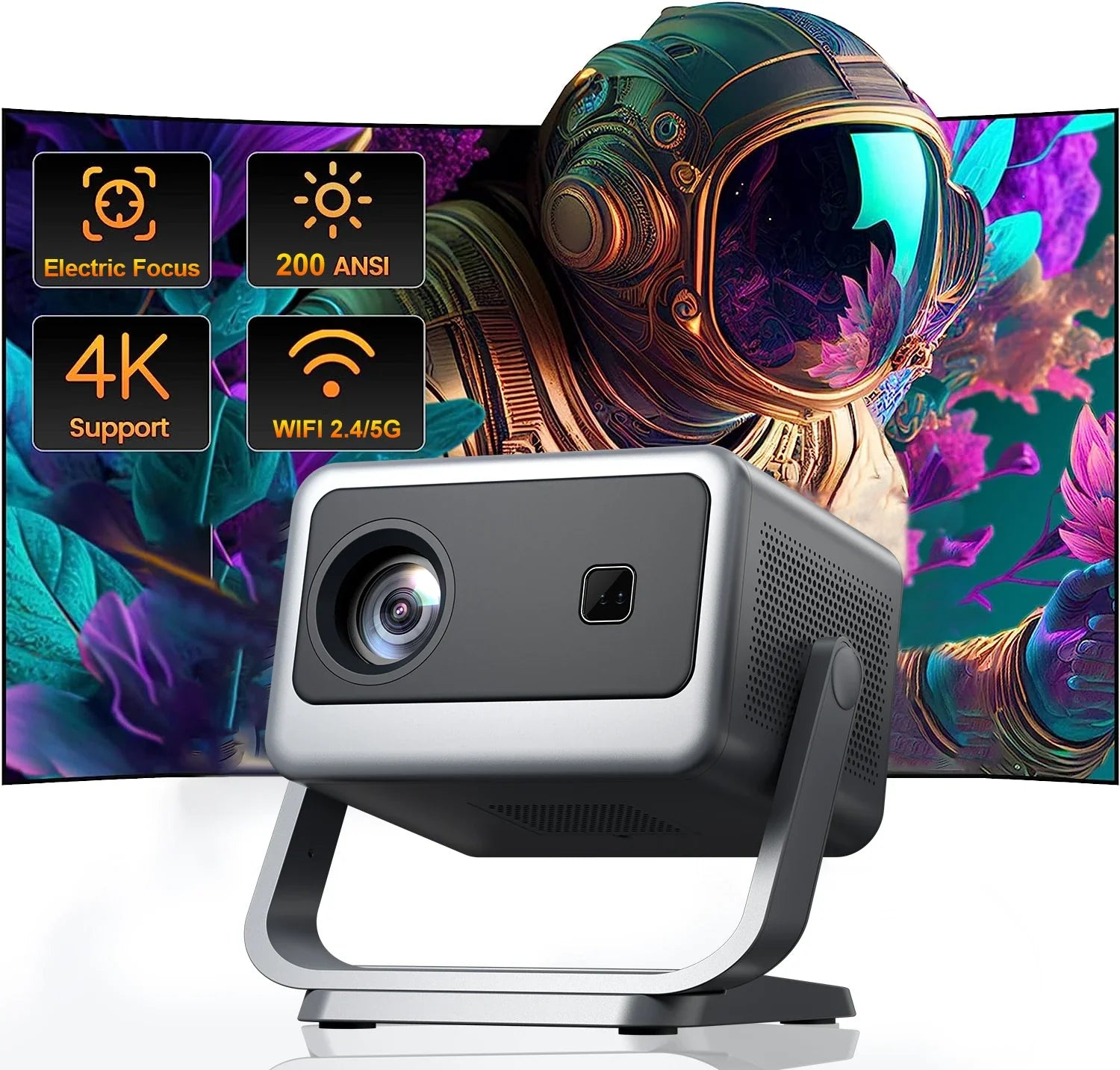 KTX-170899 Sainyer Y12 Full HD Native 720P Projector with 4K Support for Home Cinema