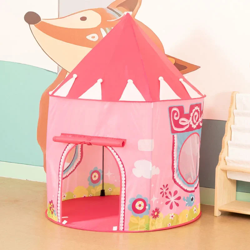 KTX-151571 Pink and Blue Princess Castle Tent for Indoor and Outdoor Play