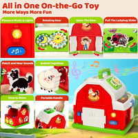 HKM-658131 Musical Barn Farm Animal Set for Infants - Interactive Elephants and Planes Player Doll