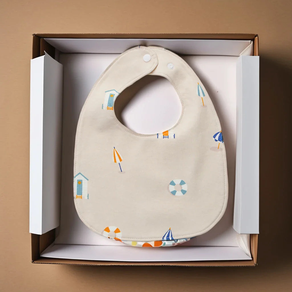 HKM-064723 New Arrival Cute U-Shape Kids Bib Waterproof Kids Eating Saliva Towel Feeding Bibs Button Closure