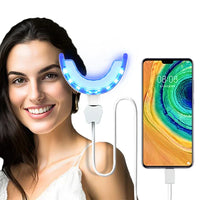 HKM-487187 LED Teeth Whitening Kit with Blue Light Device and Whitening Strips for Oral Care