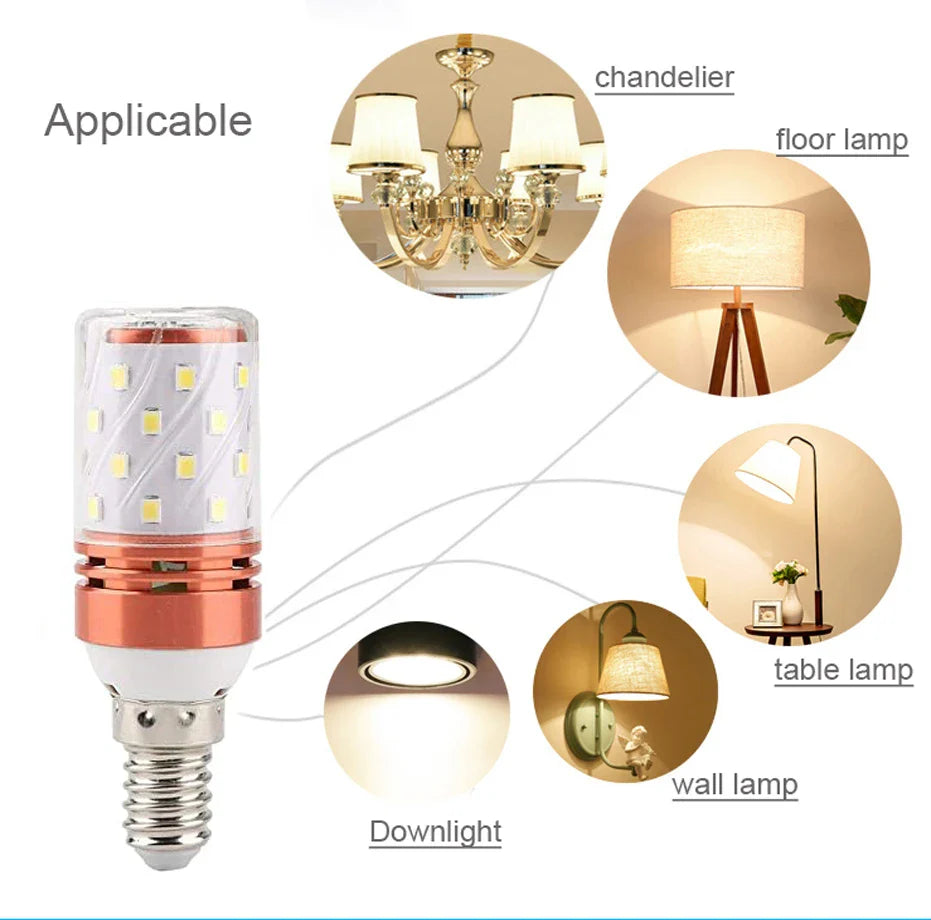 KTX-457427 LED Corn Light Bulb 12W 16W E27 E14 No Flicker SMD2835 for Home Chandelier Lighting
