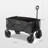 Outdoor Camping Car Portable Picnic Storage Platform Four-wheel Folding Trolley Small Trailer High Carbon Steel 600D Oxford