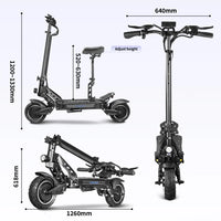 Adult Electric Scooter with Seat Single/Dual Motors NFC  Finger Throttle Colorful Marquee Off-road&City Commuting in US Stock